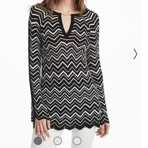 Chevron Patterned Black and White Women's Top